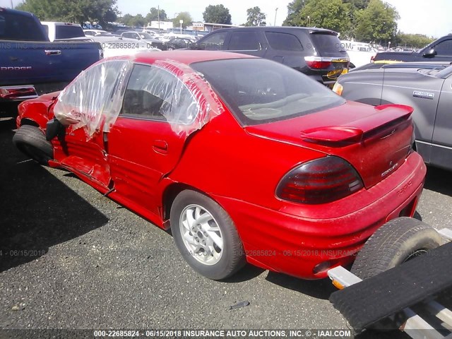 1G2NF52T4YC533895 - 2000 PONTIAC GRAND AM SE1 RED photo 3