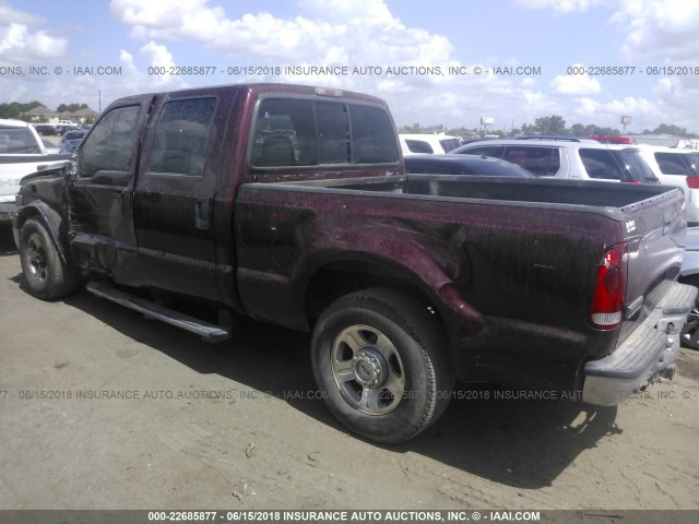 1FTSW20PX7EA18972 - 2007 FORD F250 SUPER DUTY MAROON photo 3