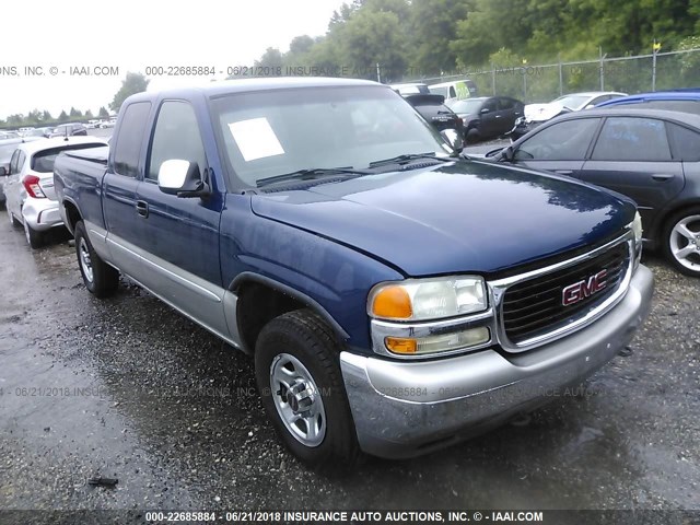 2GTEK19TX21276728 - 2002 GMC NEW SIERRA K1500 BLUE photo 1