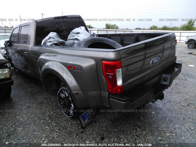 1FT8W3DT0HEE01277 - 2017 FORD F350 SUPER DUTY BROWN photo 3