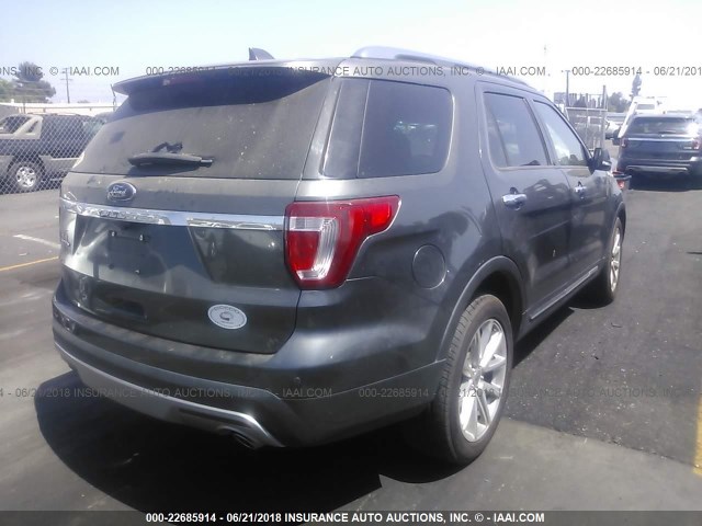 1FM5K7F81GGC09346 - 2016 FORD EXPLORER LIMITED 灰色 照片 4
