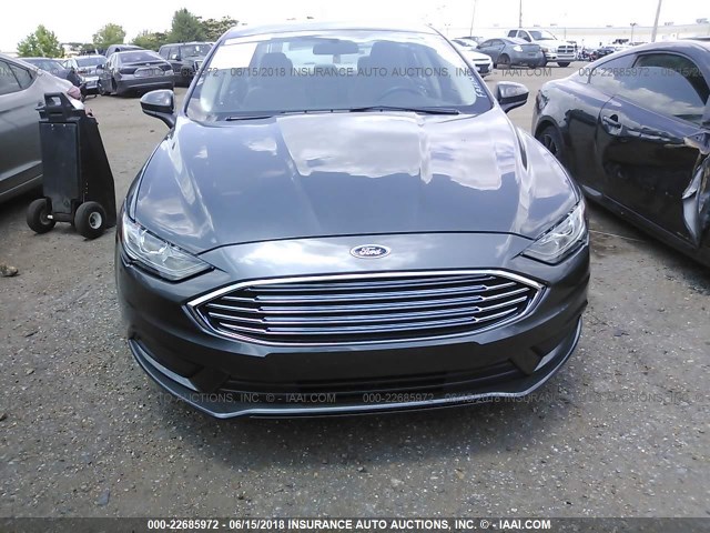 3FA6P0LU1JR141655 - 2018 FORD FUSION SE HYBRID GRAY photo 6