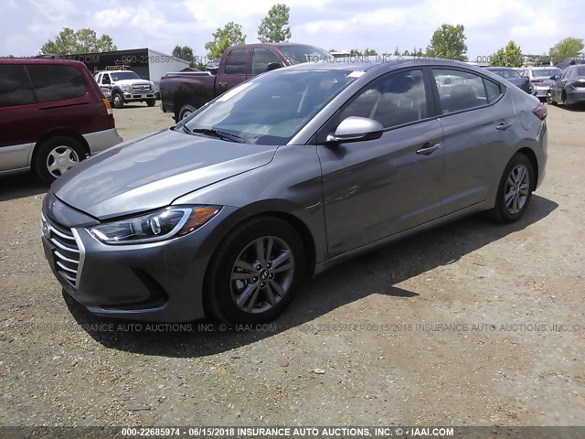 5NPD84LF9JH297453 - 2018 HYUNDAI ELANTRA SEL/VALUE/LIMITED GRAY photo 2