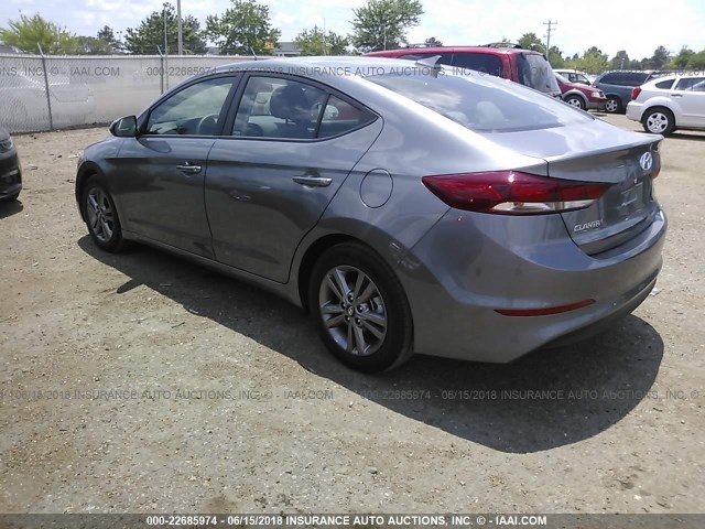 5NPD84LF9JH297453 - 2018 HYUNDAI ELANTRA SEL/VALUE/LIMITED GRAY photo 3