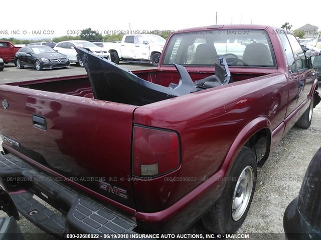 1GTCS195618133103 - 2001 GMC SONOMA BURGUNDY photo 4