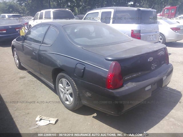 2G1WJ15KX79379735 - 2007 CHEVROLET MONTE CARLO LS BLACK photo 3