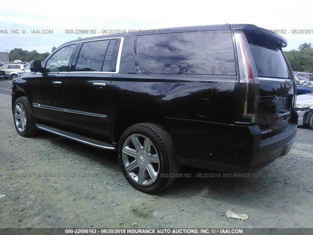 1GYS4HKJ0JR104447 - 2018 CADILLAC ESCALADE ESV LUXURY BLACK photo 3