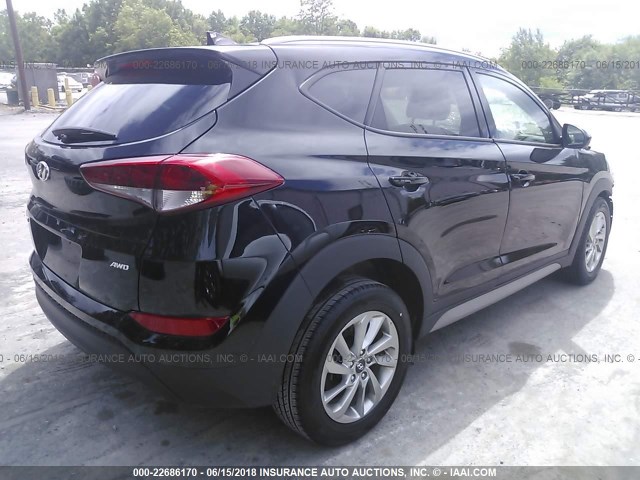 KM8J3CA43JU609443 - 2018 HYUNDAI TUCSON LIMITED/SPORT AND ECO/SE BLACK photo 4