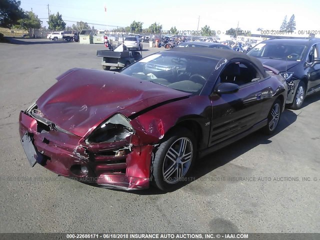 4A3AE55H44E070236 - 2004 MITSUBISHI ECLIPSE SPYDER GT RED photo 2