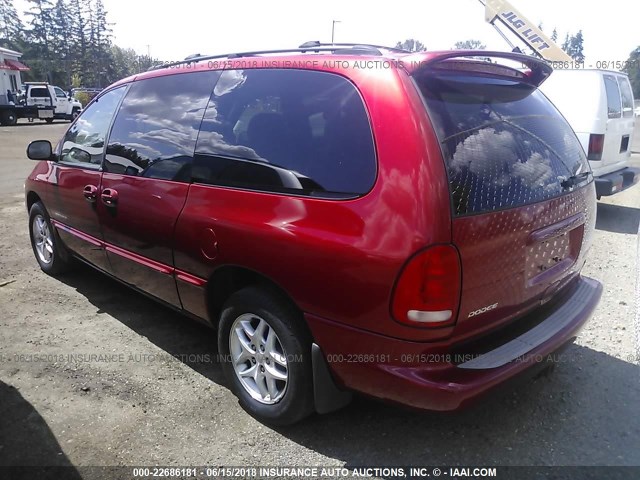 1B4GP44G1YB755325 - 2000 DODGE GRAND CARAVAN SE/SPORT MAROON photo 3