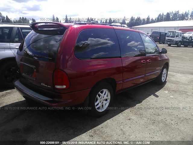 1B4GP44G1YB755325 - 2000 DODGE GRAND CARAVAN SE/SPORT MAROON photo 4