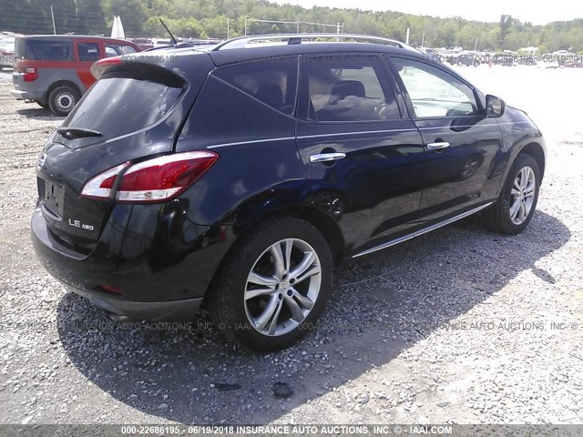 JN8AZ1MW6BW177848 - 2011 NISSAN MURANO S/SL/LE BLACK photo 4