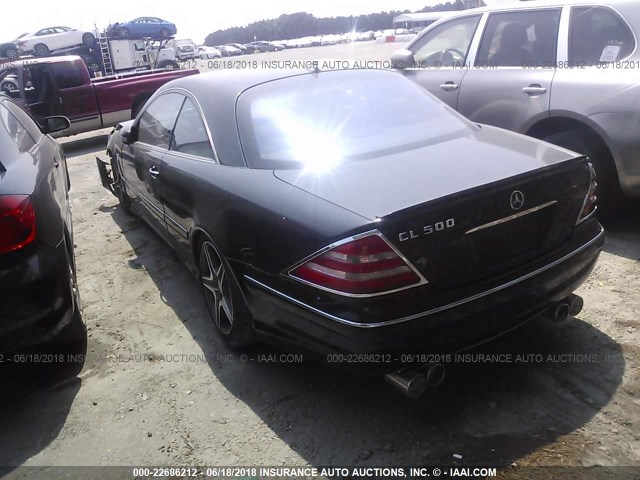 WDBPJ75J82A029991 - 2002 MERCEDES-BENZ CL 500 BLACK photo 3