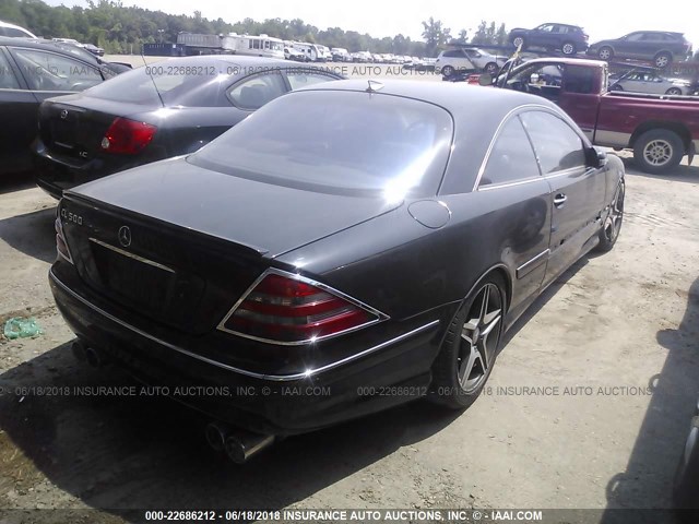 WDBPJ75J82A029991 - 2002 MERCEDES-BENZ CL 500 BLACK photo 4