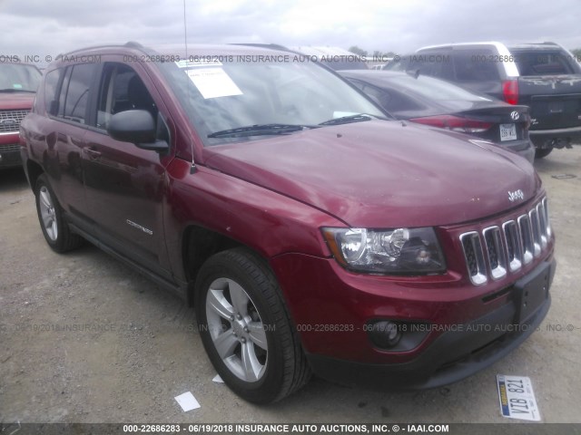 1C4NJDBBXHD104167 - 2017 JEEP COMPASS SPORT RED photo 1