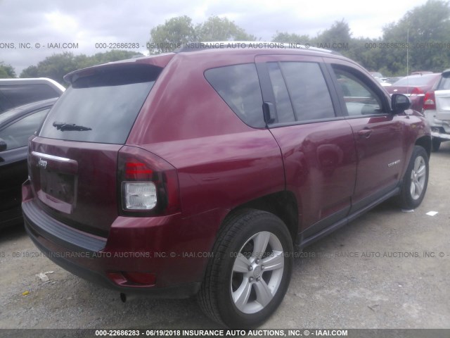 1C4NJDBBXHD104167 - 2017 JEEP COMPASS SPORT RED photo 4