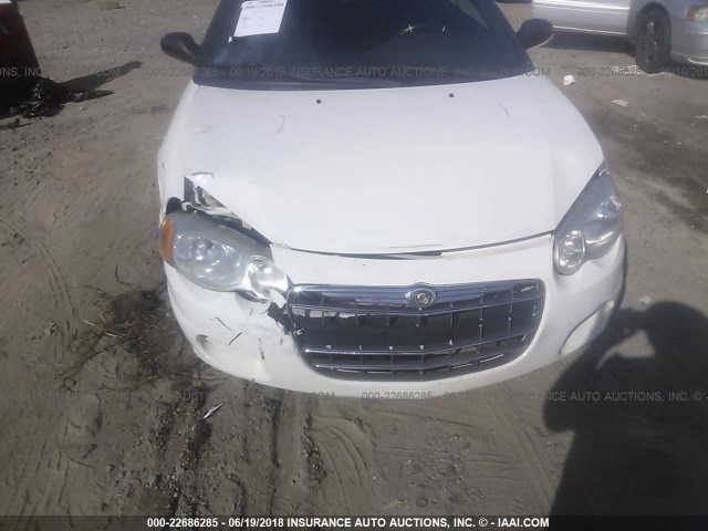 1C3EL45R96N247920 - 2006 CHRYSLER SEBRING WHITE photo 6