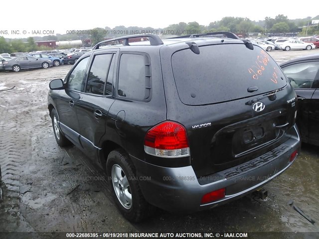 KM8SC13E05U868749 - 2005 HYUNDAI SANTA FE GLS/LX BLACK photo 3