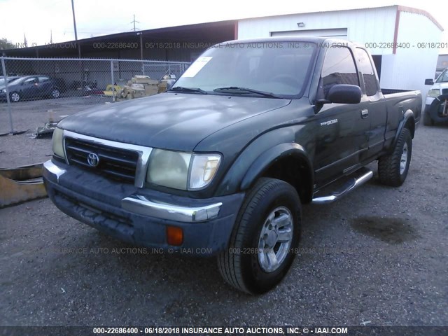 4TASN92N1XZ516389 - 1999 TOYOTA TACOMA XTRACAB PRERUNNER მწვანე ფოტო 2