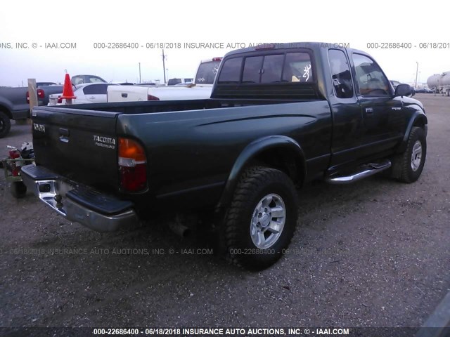 4TASN92N1XZ516389 - 1999 TOYOTA TACOMA XTRACAB PRERUNNER GREEN photo 4