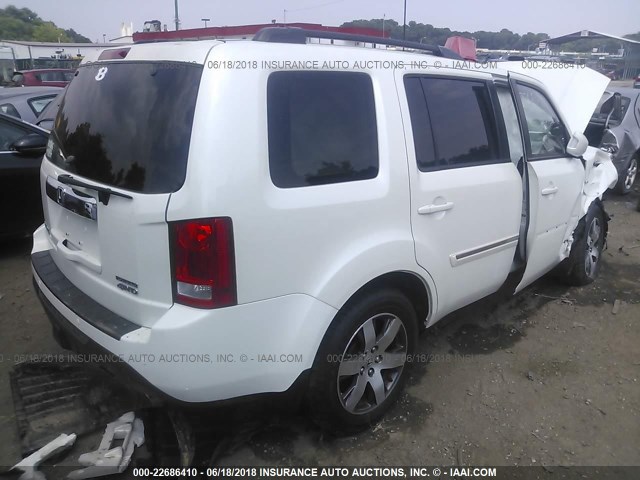 5FNYF4H98CB061971 - 2012 HONDA PILOT TOURING WHITE photo 4