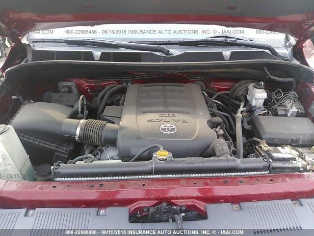 5TFUY5F10FX440162 - 2015 TOYOTA TUNDRA DOUBLE CAB SR/SR5 RED photo 10
