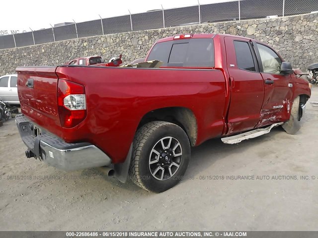 5TFUY5F10FX440162 - 2015 TOYOTA TUNDRA DOUBLE CAB SR/SR5 RED photo 4