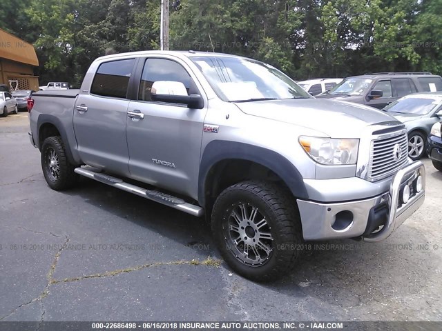 5TFHW5F13CX253307 - 2012 TOYOTA TUNDRA CREWMAX LIMITED SILVER photo 1