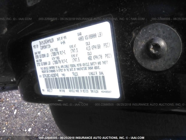 3D7KU28C14G238745 - 2004 DODGE RAM 2500 ST/SLT BLACK photo 9