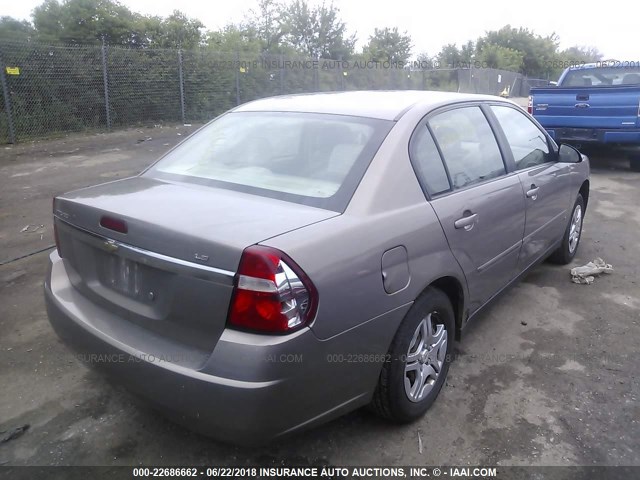 1G1ZS58F67F111918 - 2007 CHEVROLET MALIBU LS GOLD photo 4