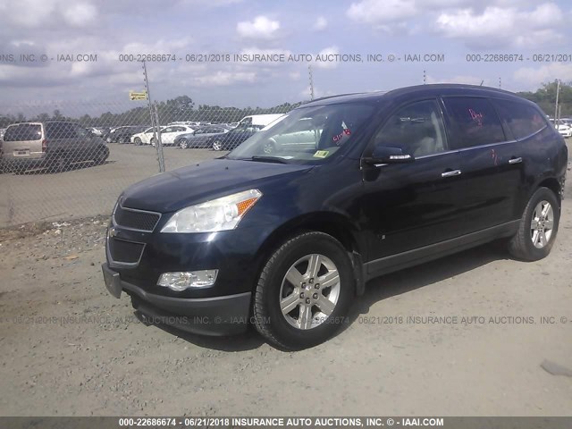 1GNLVFED6AS127765 - 2010 CHEVROLET TRAVERSE LT BLUE photo 2