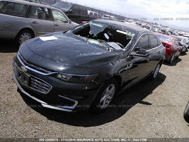 1G1ZB5ST8HF170551 - 2017 CHEVROLET MALIBU LS BLACK photo 2