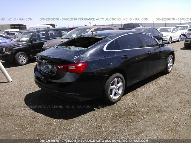 1G1ZB5ST8HF170551 - 2017 CHEVROLET MALIBU LS BLACK photo 4