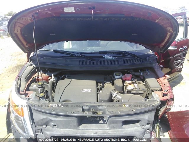 1FM5K8F87FGA29146 - 2015 FORD EXPLORER LIMITED 红色 照片 10