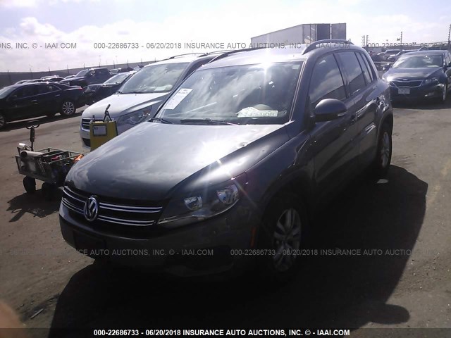 WVGBV7AX3GW561729 - 2016 VOLKSWAGEN TIGUAN S/SE/SEL/R-LINE GRAY photo 2