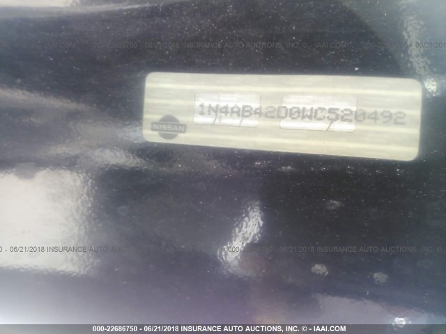 1N4AB42D0WC520492 - 1998 NISSAN 200SX SE BLACK photo 9