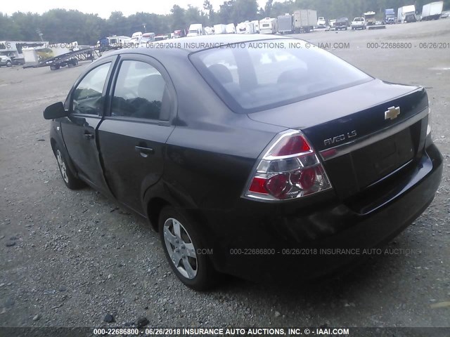 KL1TD56618B145470 - 2008 CHEVROLET AVEO LS BLACK photo 3