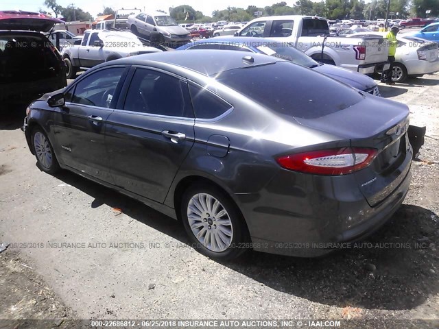 3FA6P0LU3FR151160 - 2015 FORD FUSION SE HYBRID GRAY photo 3