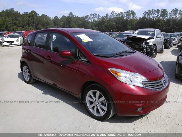 3N1CE2CP4EL355043 - 2014 NISSAN VERSA NOTE S/S PLUS/SV/SL RED photo 1