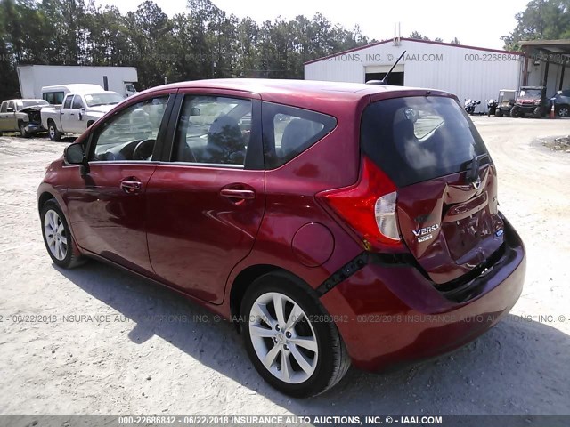 3N1CE2CP4EL355043 - 2014 NISSAN VERSA NOTE S/S PLUS/SV/SL RED photo 3