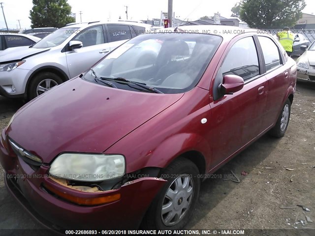 KL1TD52655B462766 - 2005 CHEVROLET AVEO LS RED photo 2