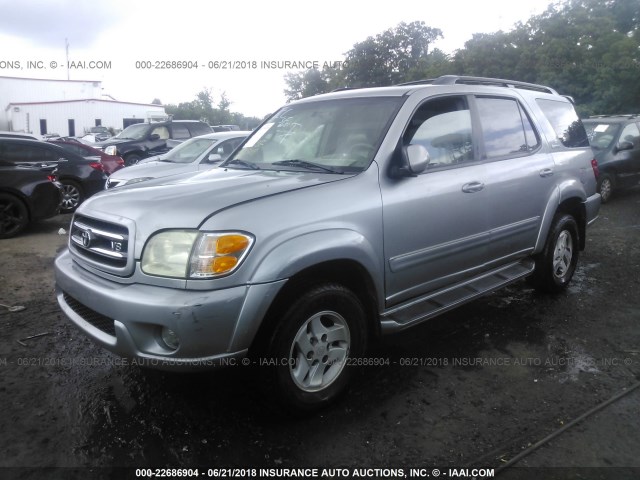 5TDBT48A92S124918 - 2002 TOYOTA SEQUOIA LIMITED SILVER photo 2
