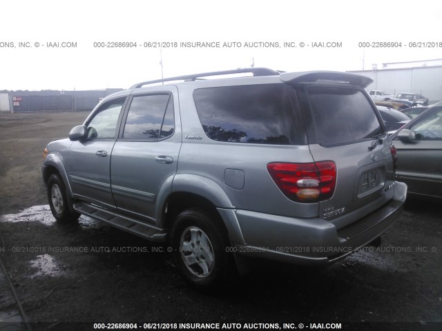5TDBT48A92S124918 - 2002 TOYOTA SEQUOIA LIMITED SILVER photo 3