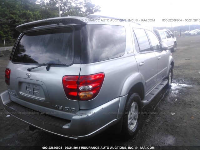 5TDBT48A92S124918 - 2002 TOYOTA SEQUOIA LIMITED SILVER photo 4