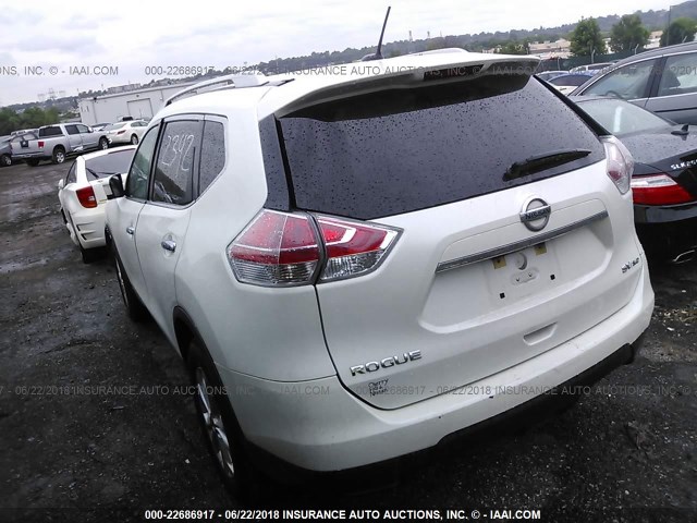 KNMAT2MV1FP565855 - 2015 NISSAN ROGUE S/SL/SV WHITE photo 3