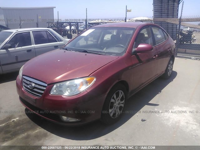 KMHDU46D59U808577 - 2009 HYUNDAI ELANTRA GLS/SE RED photo 2