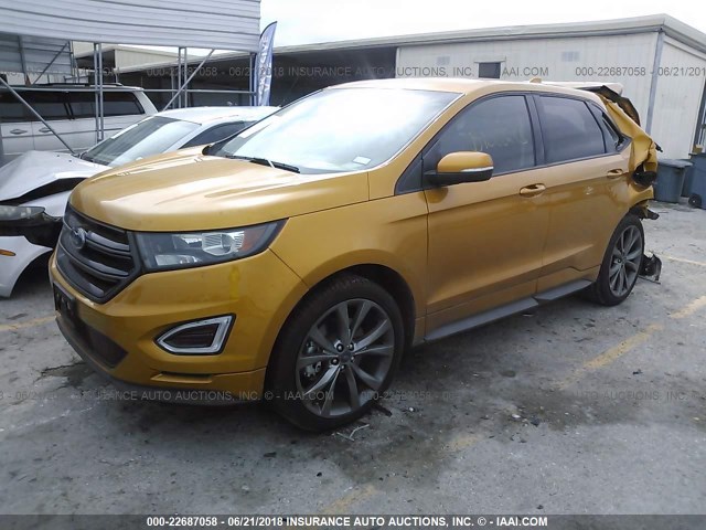 2FMPK4AP5GBB10882 - 2016 FORD EDGE SPORT ORANGE photo 2