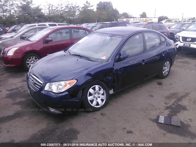 KMHDU46D08U562102 - 2008 HYUNDAI ELANTRA GLS/SE/LIMITED BLUE photo 2