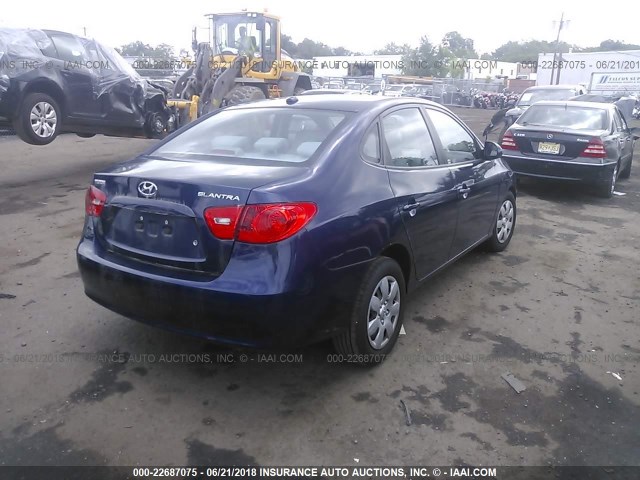 KMHDU46D08U562102 - 2008 HYUNDAI ELANTRA GLS/SE/LIMITED BLUE photo 4