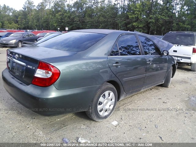 4T1BE32KX2U501611 - 2002 TOYOTA CAMRY LE/XLE/SE Yaşıl foto 4